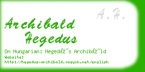 archibald hegedus business card